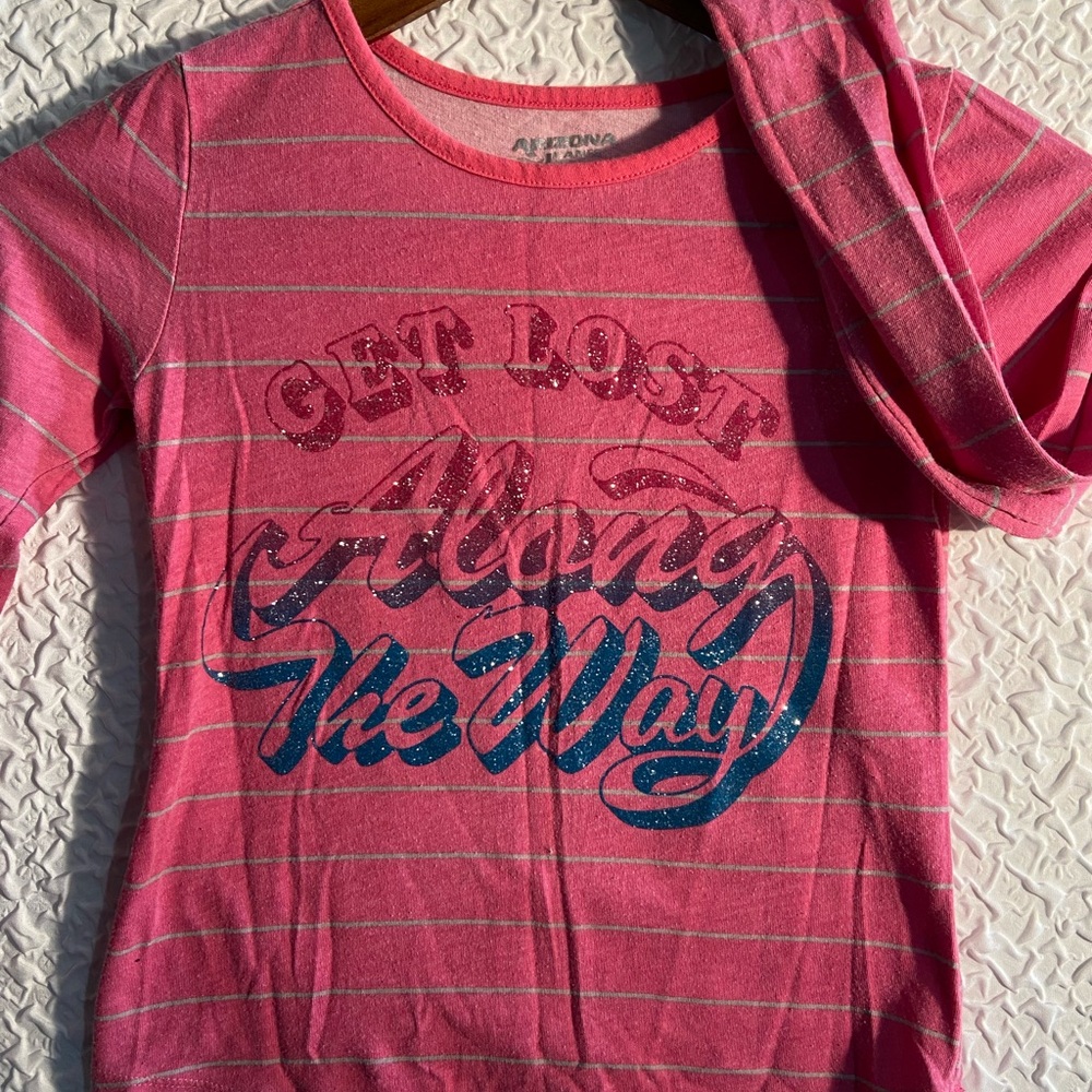 Arizona Jean Company Pink and Blue Glitter Tee